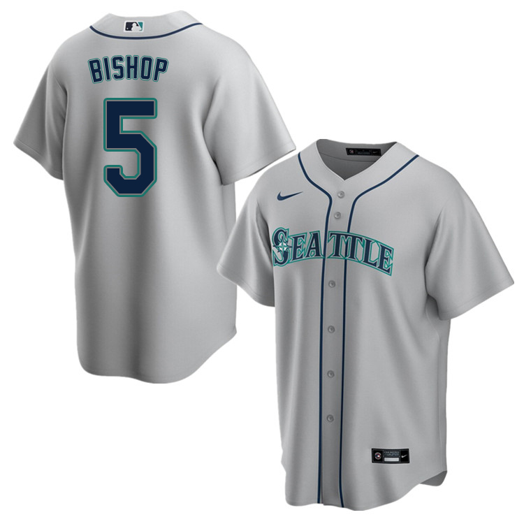 Nike Men #5 Braden Bishop Seattle Mariners Baseball Jerseys Sale-Gray